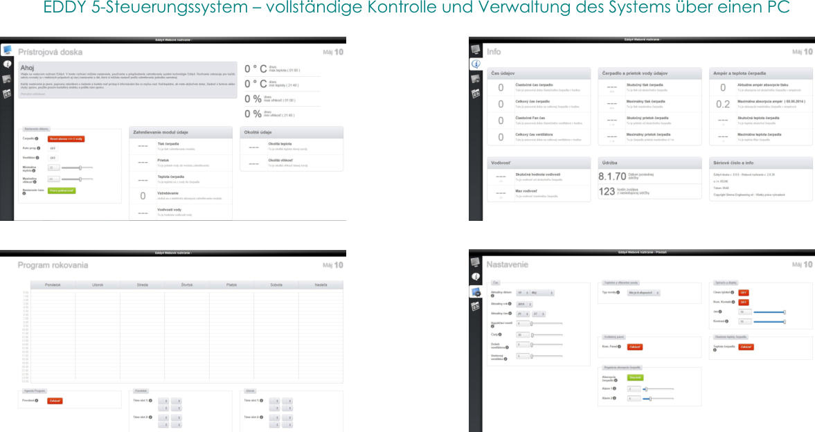 EDDY 5-Steuerungssystem – vollständige Kontrolle und Verwaltung des Systems über einen PC